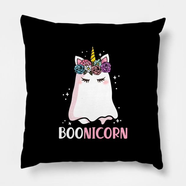 Halloween Boonicorn - Unicorn Ghost - Girls Gift Pillow by biNutz