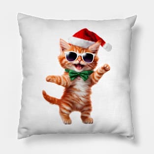 Santa cat dance Pillow