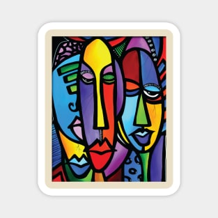 Abstract Face Colorful Magnet