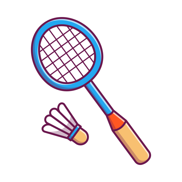 Racket And Shuttlecock Cartoon by Catalyst Labs
