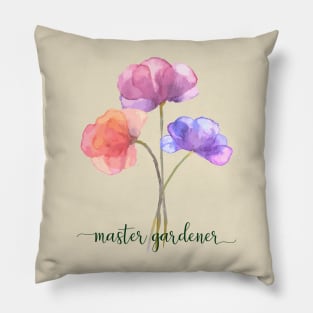 Master Gardener Watercolor Flowers Pillow