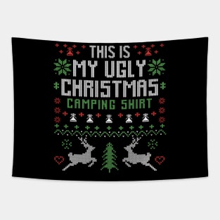 Ugly Christmas Camping Shirt Tapestry