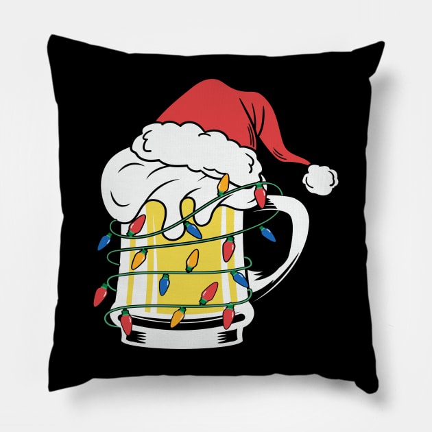 Christmas Beer brings Christmas Cheers Pillow by 1AlmightySprout