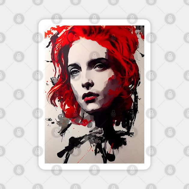 Red haired FBI agent painting Magnet by NeonHorrors