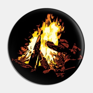 Camping Campfire Burning Wood Pin