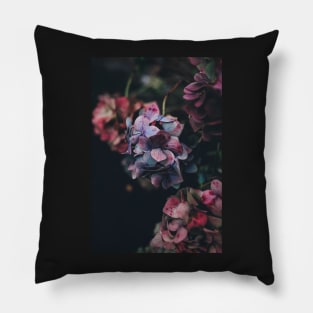 Red And Blue Hydrangea Flowers - Nature Inspired Pillow
