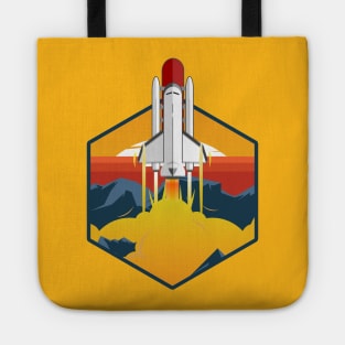 Space Shuttle Bursting Trough Clouds Tote