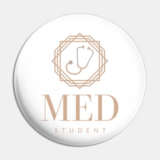 Med Student Stethoscope White Pin