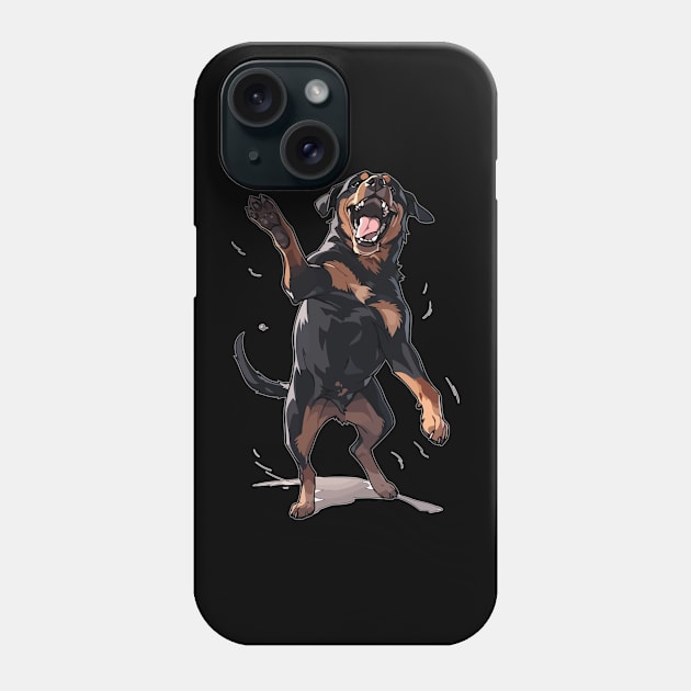 Dancing Dog Rottweiler Dog Lover Phone Case by QQdesigns