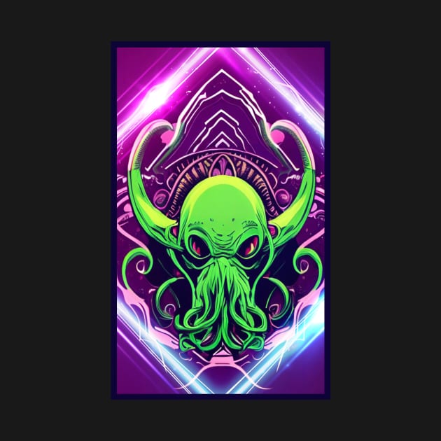 Neon Cthulhu by Atomic City Art