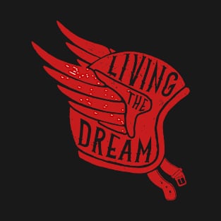 Living The Dream Winged Biker Helmet T-Shirt