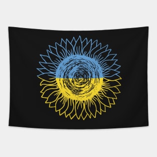 Ukrainian hand-drawn sunflower Tapestry