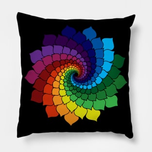 Rainbow Flower Mandala Pillow