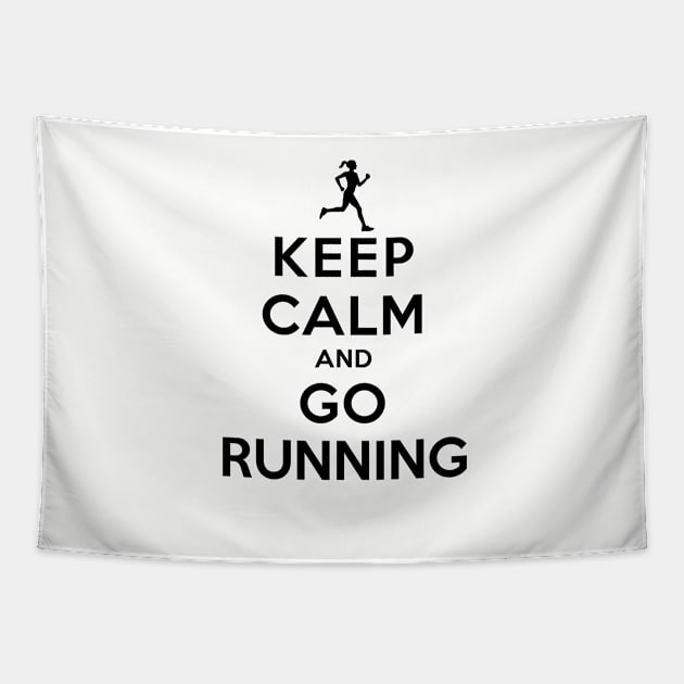 Keep Calm and Go Running (Female) Tapestry by rachaelroyalty