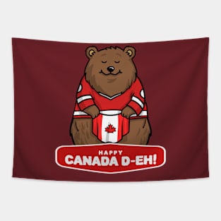 Canada Day Canadian Pride I Love Canada Bear Tapestry