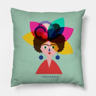 Frida kahlo mexican artist feminism feminist colorful flowers viva la vida Pillow