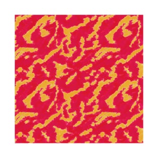 Red and Yellow Abstract Pattern T-Shirt