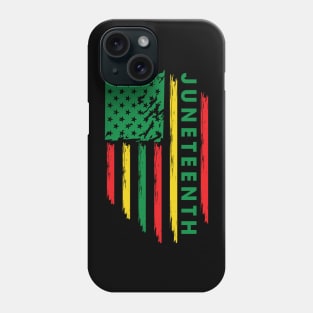 Juneteenth, Black History, Freedom Day, USA Flag, African Colors Phone Case