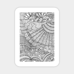 Pattern inspired by zentangle abstract Magnet