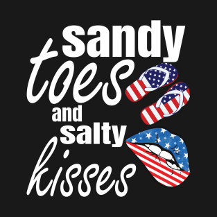 Sandy toes and salty kisses Funny summer quotes T-Shirt