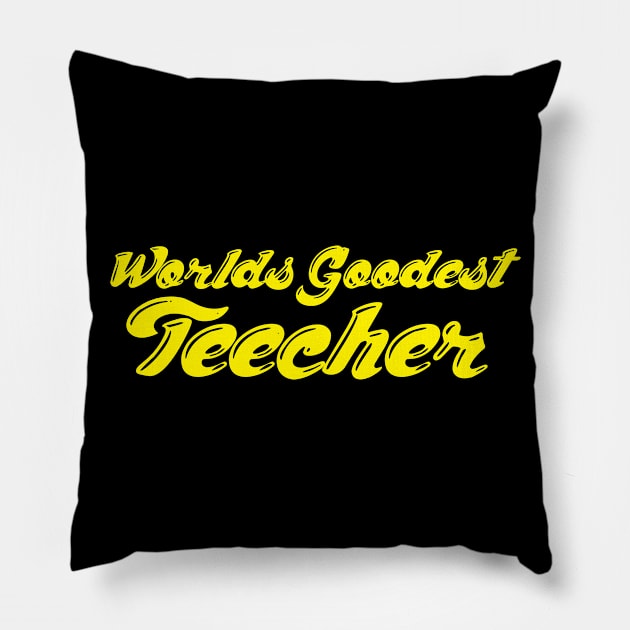 Goodest Teacher Funny Humor Grammar English School Pillow by Mellowdellow