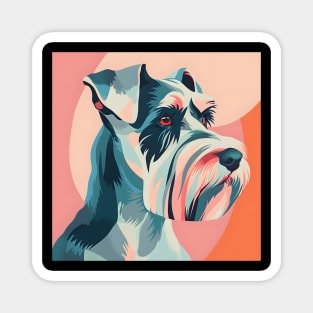 70s Schnauzer Vibes: Pastel Pup Parade Magnet