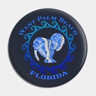 West Palm Beach Florida Vacation Tribal Manatees Pin