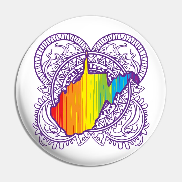 West Virginia Mandala Pride Pin by Manfish Inc.