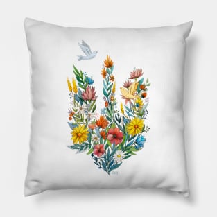 Ukrainian Floral Trident Pillow