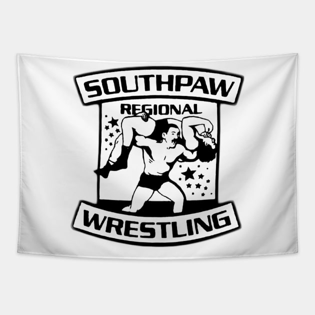 Southpaw Wrestling black Tapestry by GuitarManArts