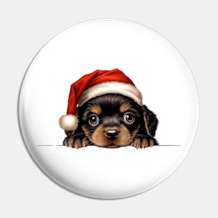 Christmas Peeking Puppy Pin