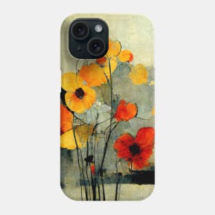 Yellow flowers in an aquarelle painting Phone Case