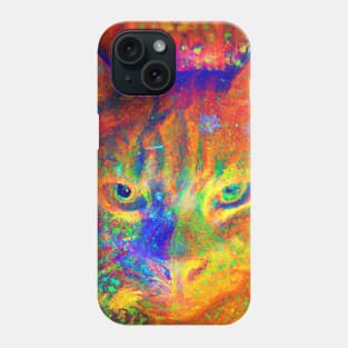 Orange-Red Kitty Cat Batik Design Phone Case