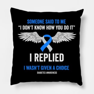 diabetes awareness - diabetes warrior gift - diabetes awareness ribbon Pillow