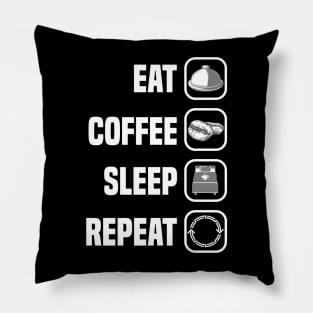 Eat Coffee Sleep Repeat Pillow