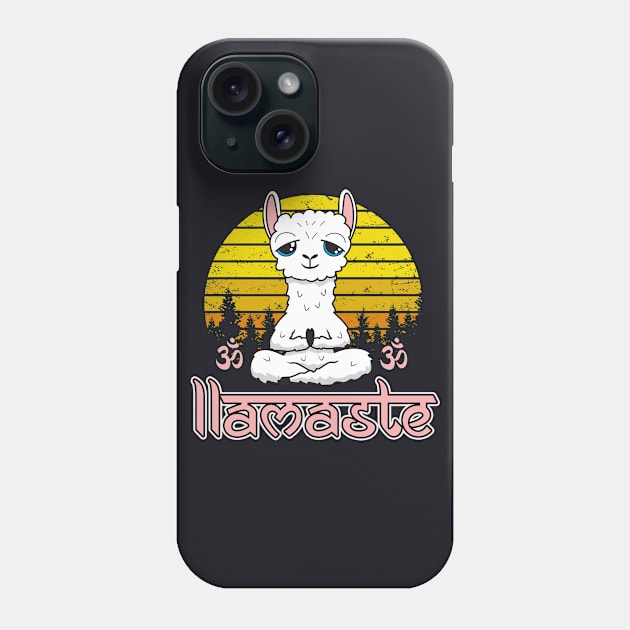 Meditaion Llama Lamaste Phone Case by Foxxy Merch