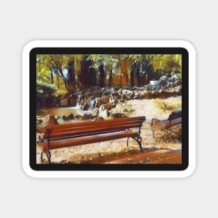 Cozy Autumn Park Garden Magnet