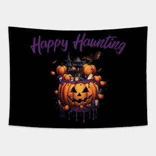 Happy halloween, pumpkin, haunted house Tapestry