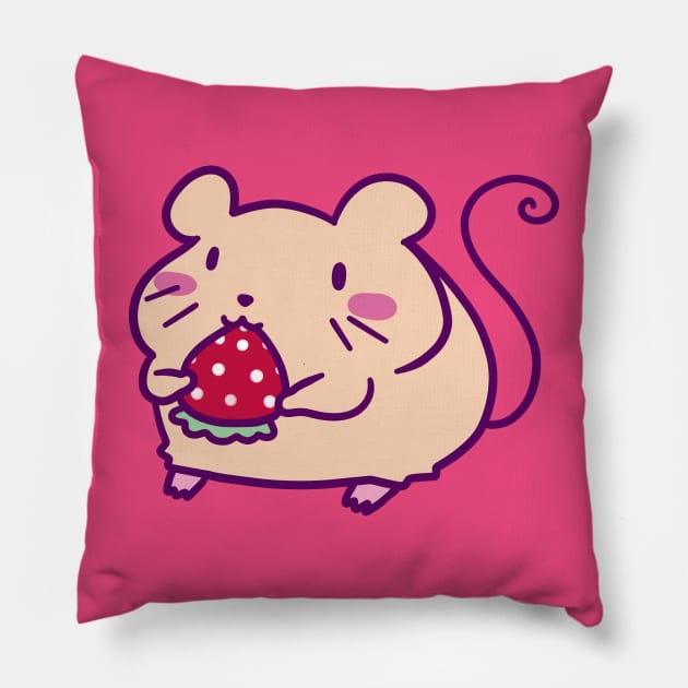 Strawberry Mouse Pillow by saradaboru