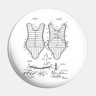 Baseball Player Armor Vintage Patent Hand Drawing Pin