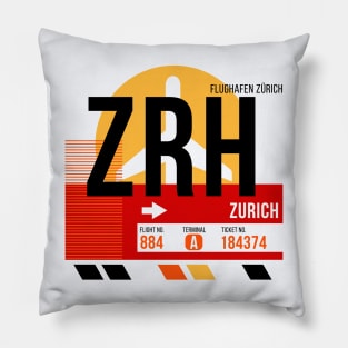 Zurich (ZRH) Airport // Sunset Baggage Tag Pillow