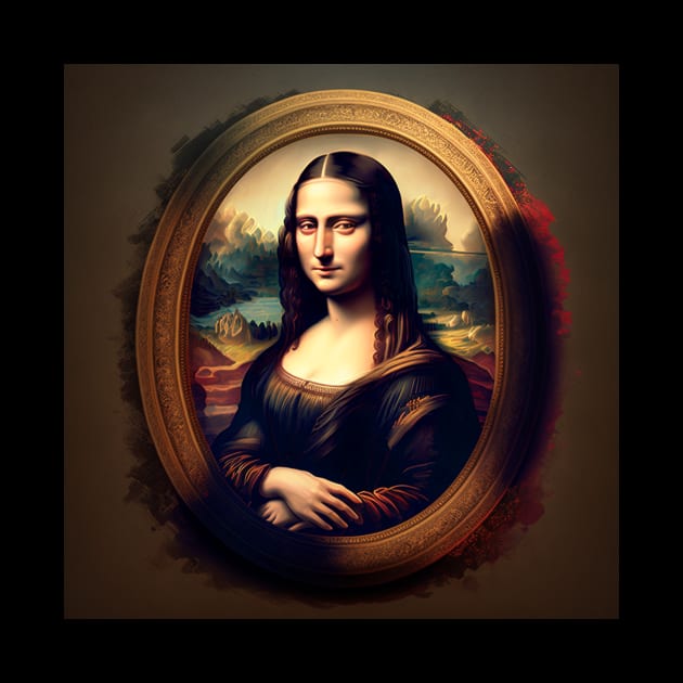 Illustration of serious Mona Lisa looking at the camera by KOTYA