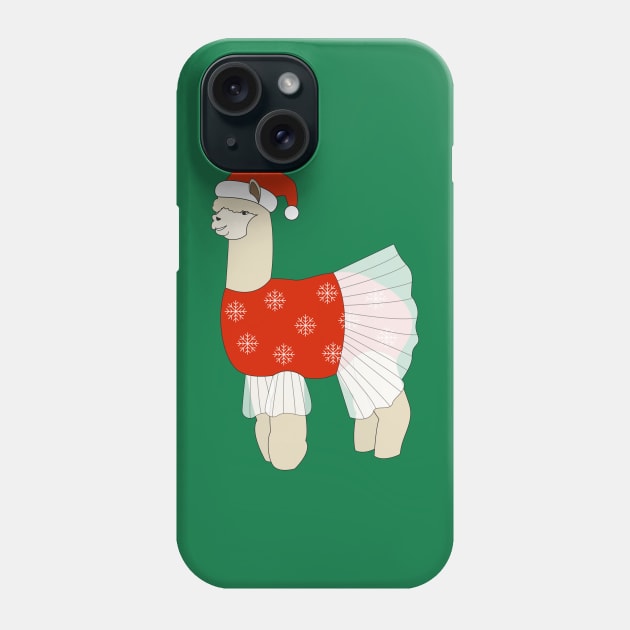 Christmas Ballerina Llama Digital Art | Christmas Special | illusima Phone Case by illusima