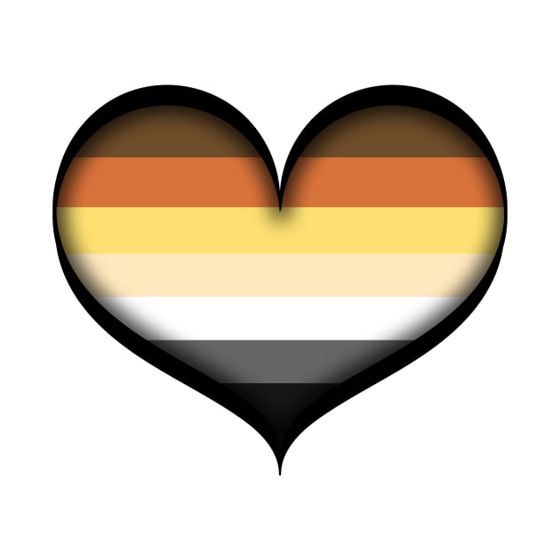 Large Vector Heart in Gay Bear Pride Flag by LiveLoudGraphics