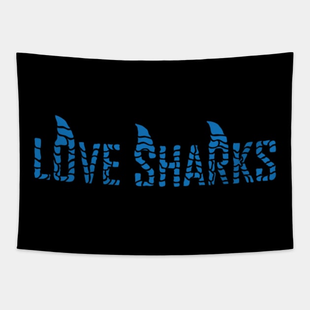 Love Sharks Tapestry by Darkzous