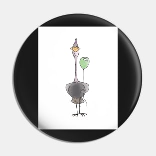 Ostrich with Balloon - Happy Birthday Pin