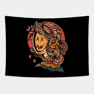 smiling girl streetwear Tapestry