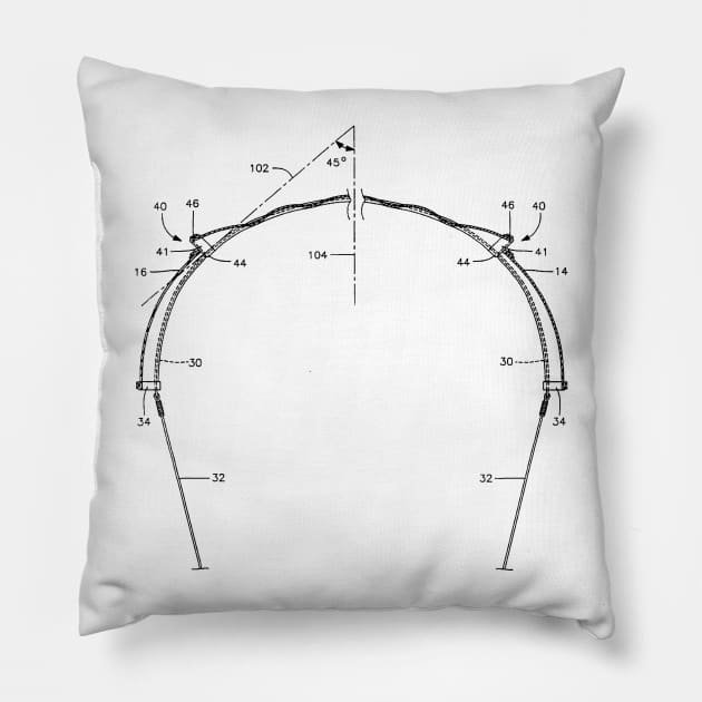 Parachute Vintage Patent Hand Drawing Pillow by TheYoungDesigns