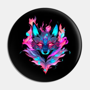 Fire fox, pink and blue Pin
