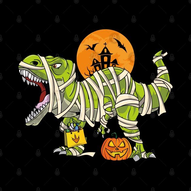 Funny Halloween Boys T Rex Dinosaur Mummy Costume by trendingoriginals